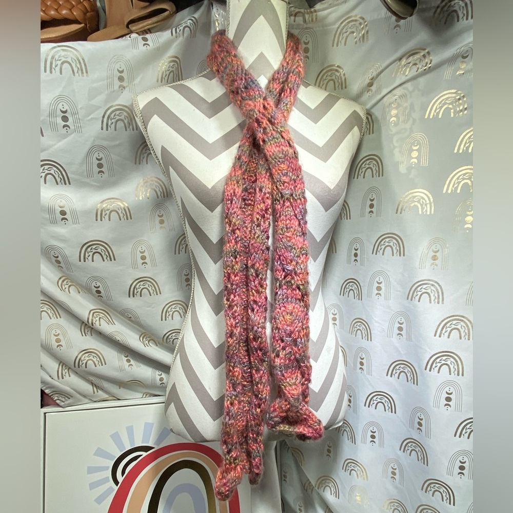 Elegant Pink Knit Scarf